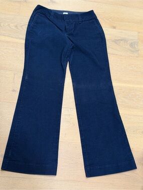 Gap Stretch Navy Blue Corduroy Wide Leg Trouser Pants Size 6